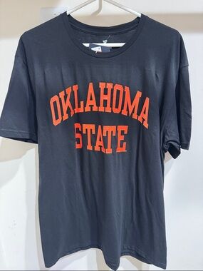 Oklahoma State Fanatics Black Tee with Orange Arch Print